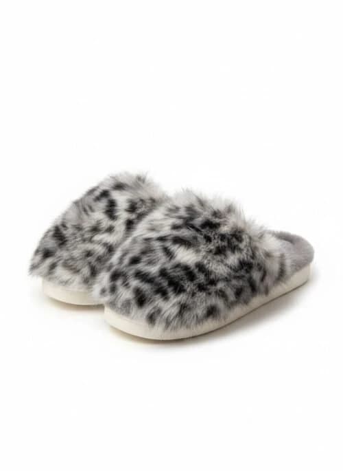 Grey Fur Slippers