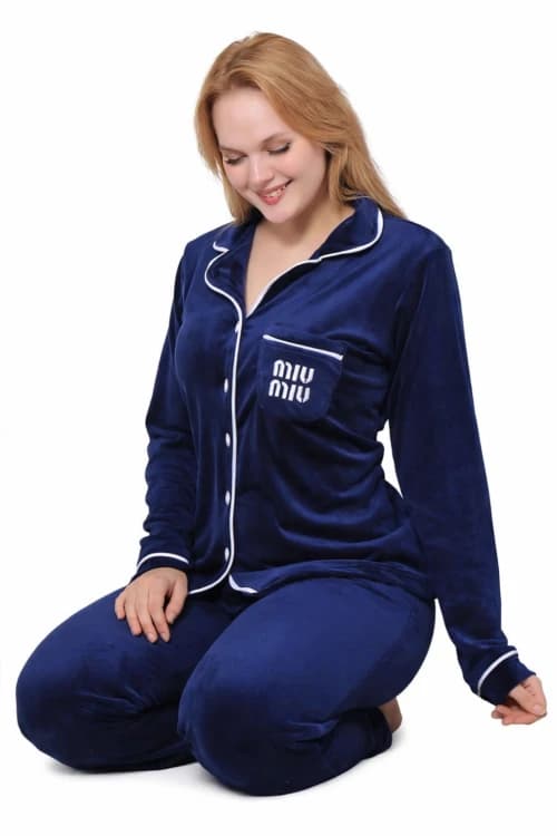 Navy Velvet Pajama