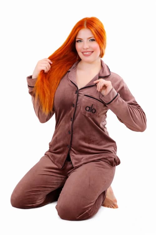 burgundy casual pajamas